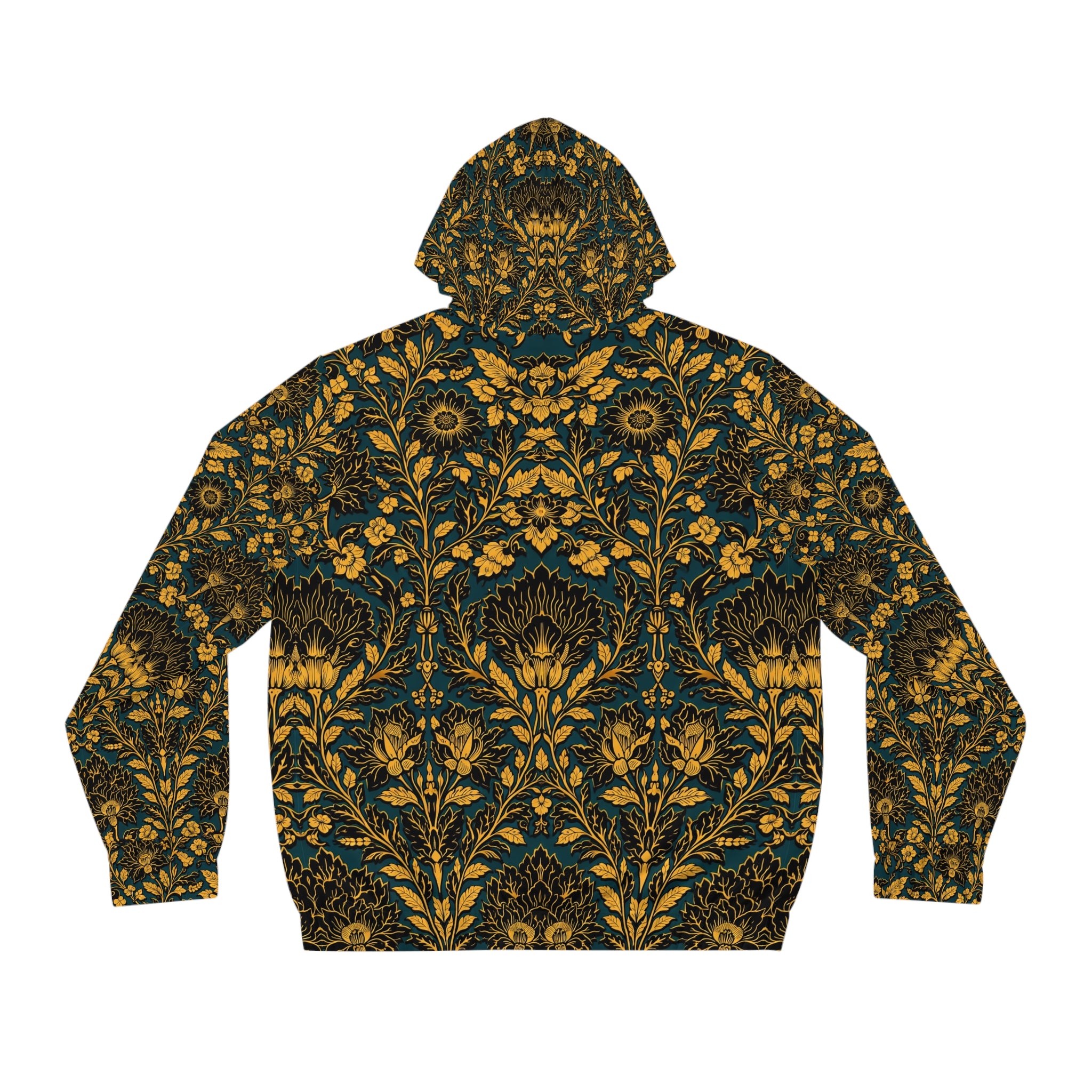 Floral Damask Full‑Zip Hoodie