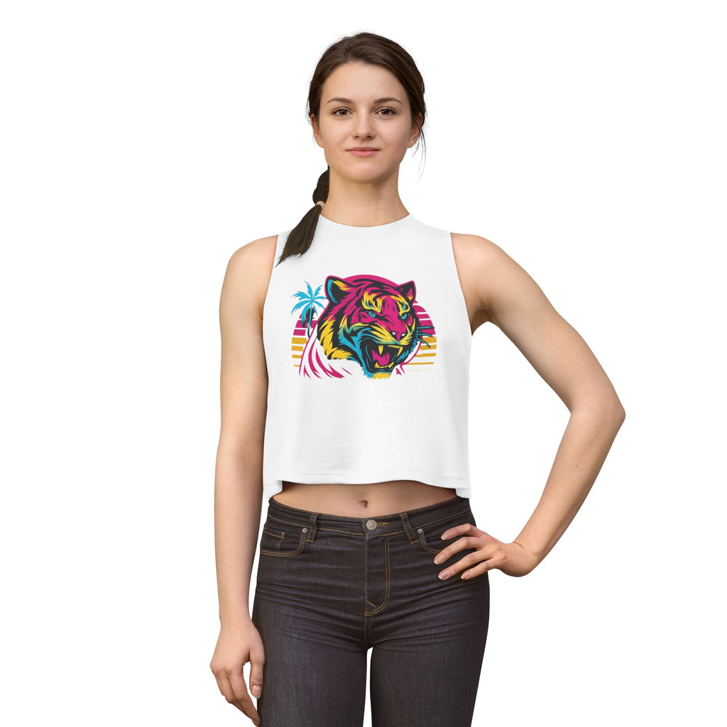Retro Neon Tiger Women's Crop Top