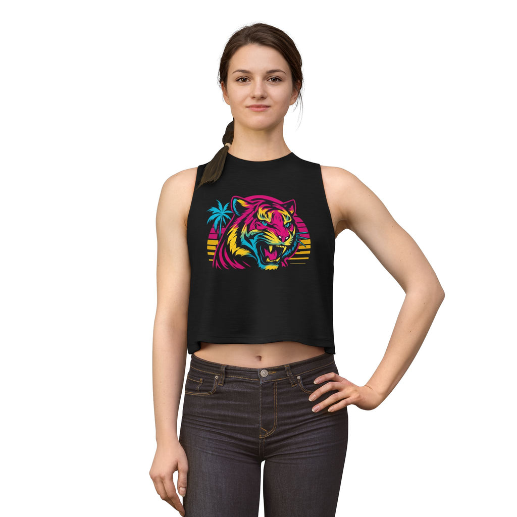 Retro Neon Tiger Women's Crop Top