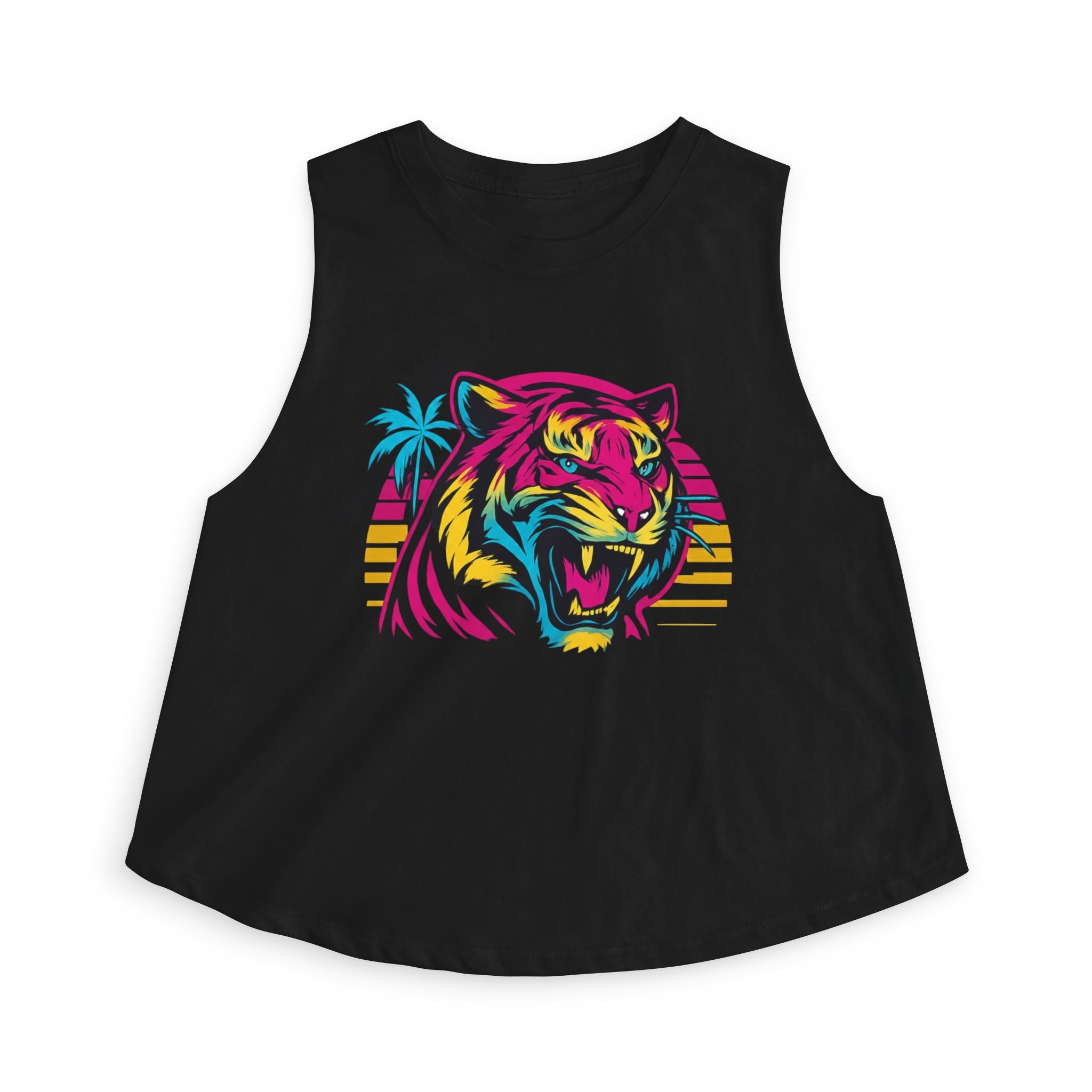 Retro Neon Tiger Women's Crop Top