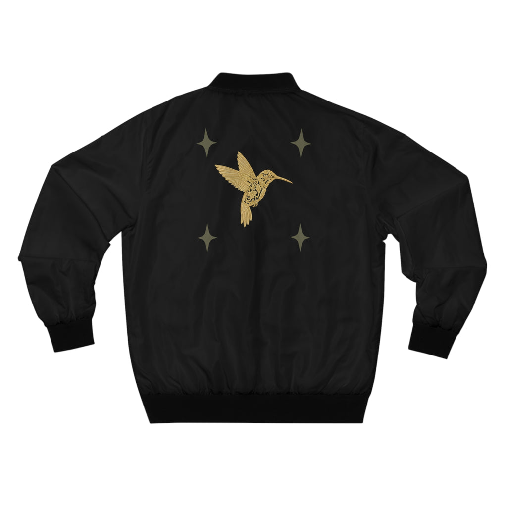 Gold Baroque Hummingbird Bomber Jacket