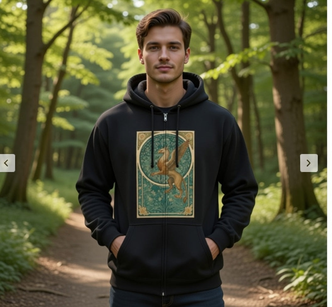 Golden Griffin Zip Up Heavy Hoodie