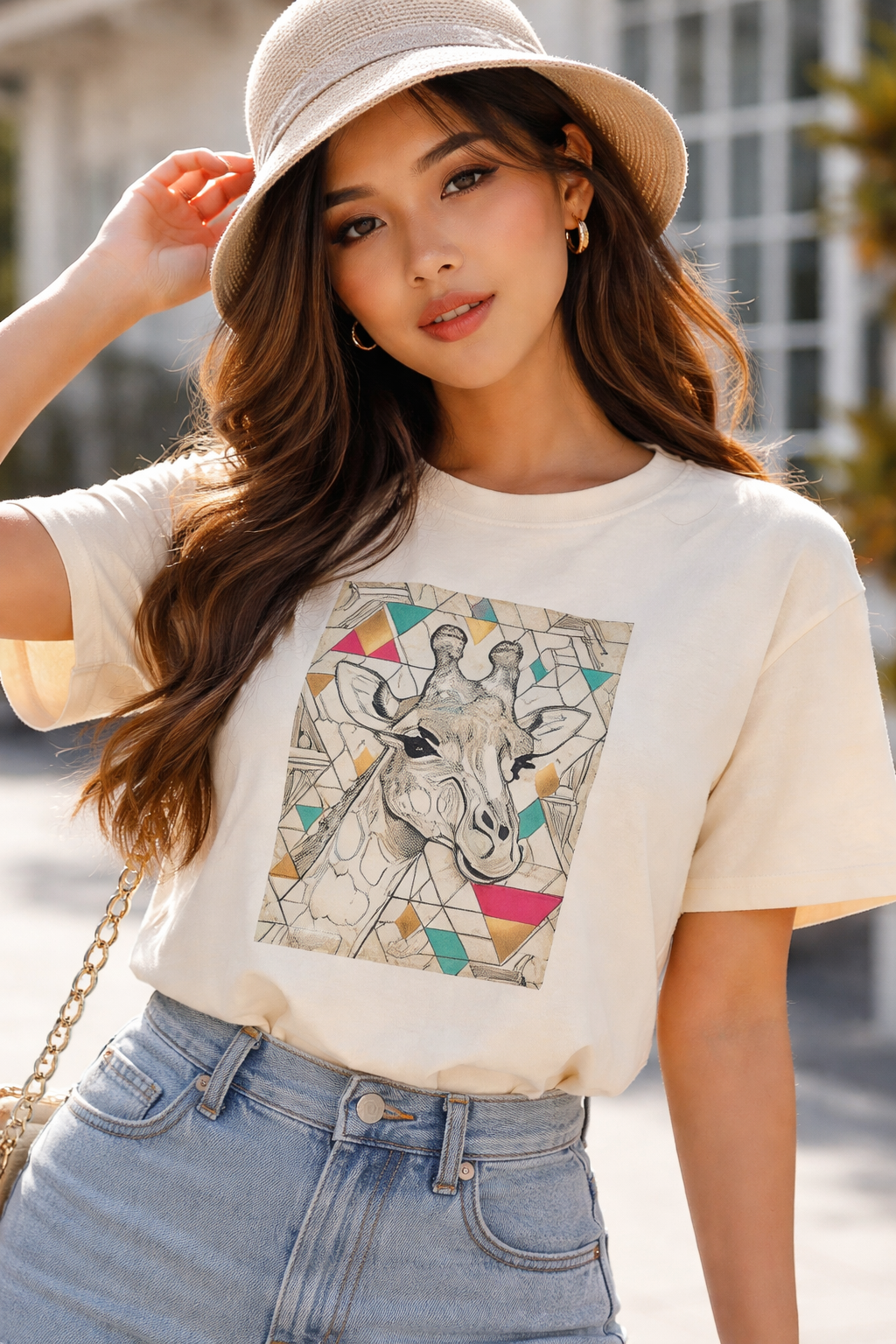 Giraffe Geometric Tee