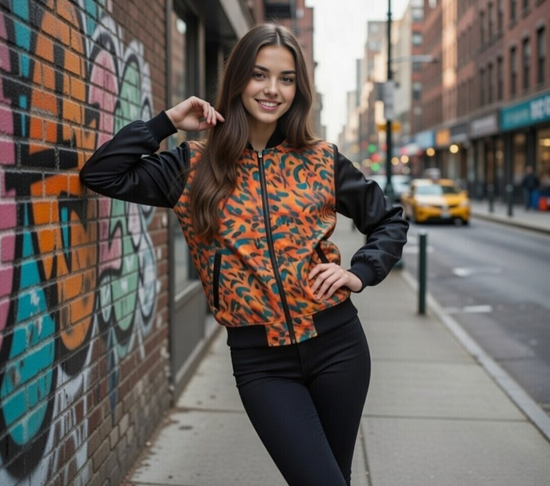 Crispy Leopard Bomber Jacket