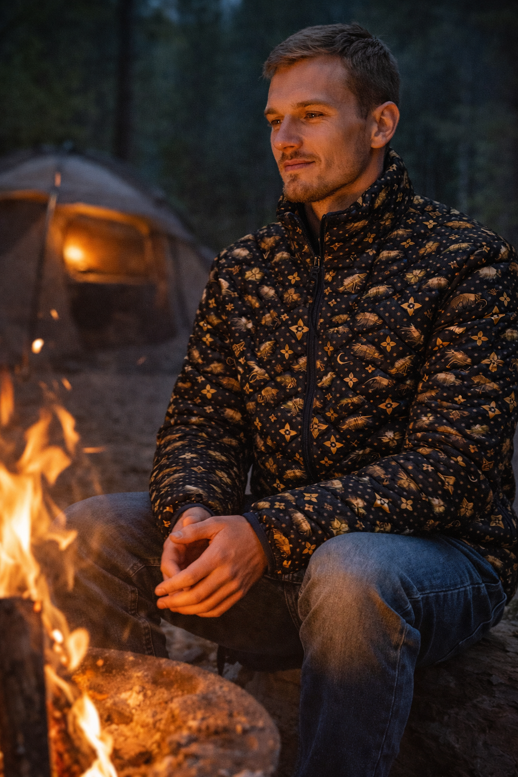 FlyFishing Drip Puffer Jacket