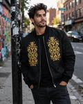 Gold Baroque Hummingbird Bomber Jacket