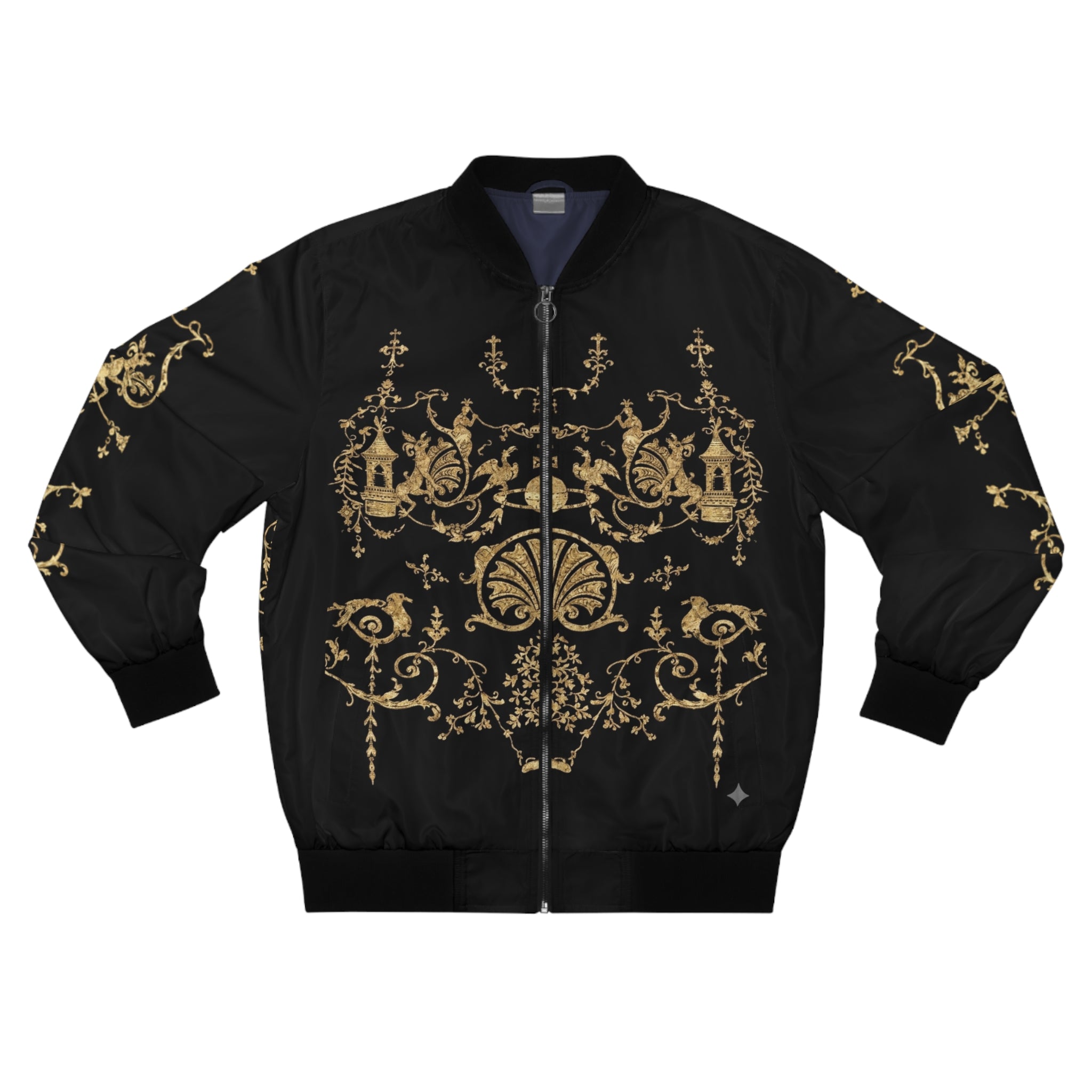 Baroque Gold Ornate Bomber Jacket