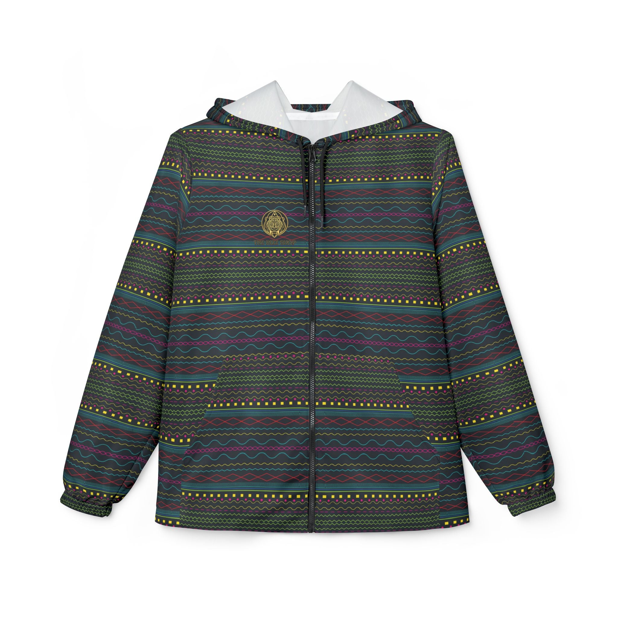 Linear Aztec Windbreaker Jacket