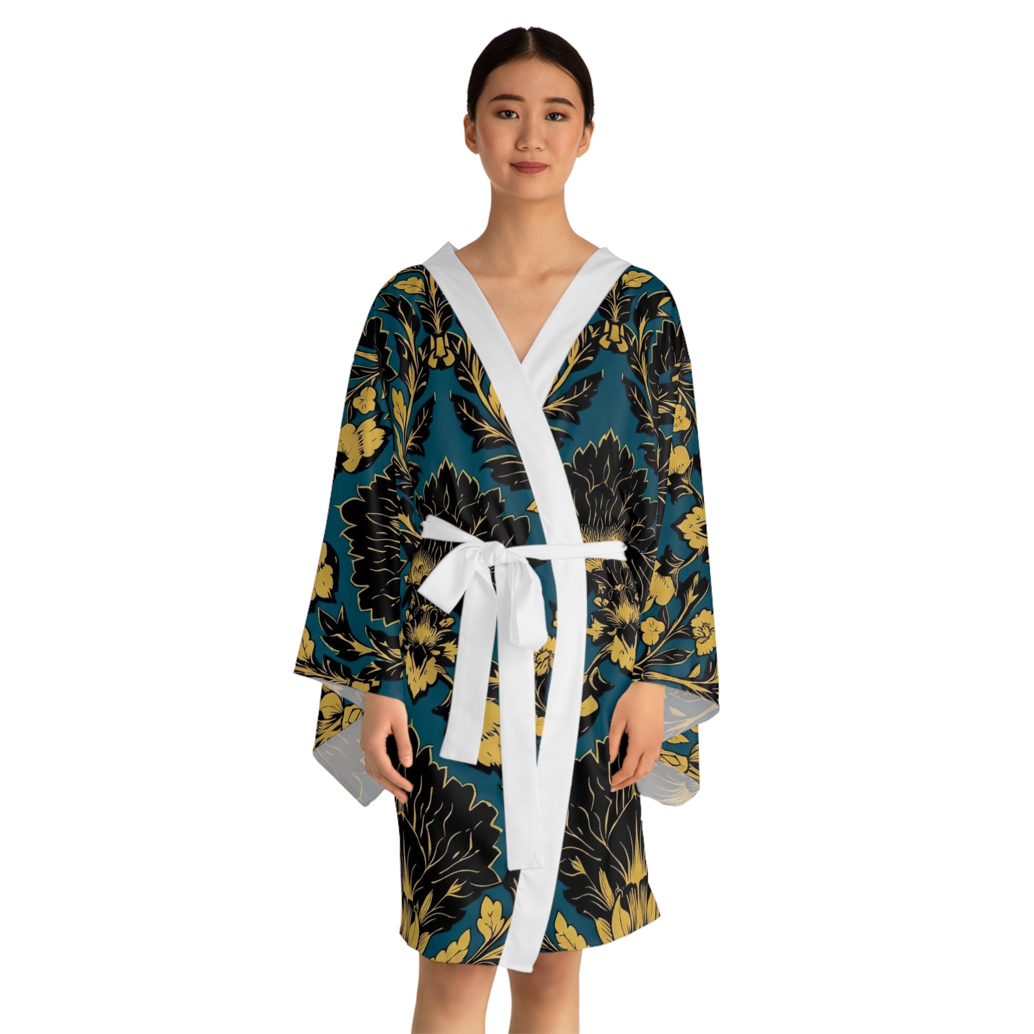 Jacquard Flower Kimono Robe