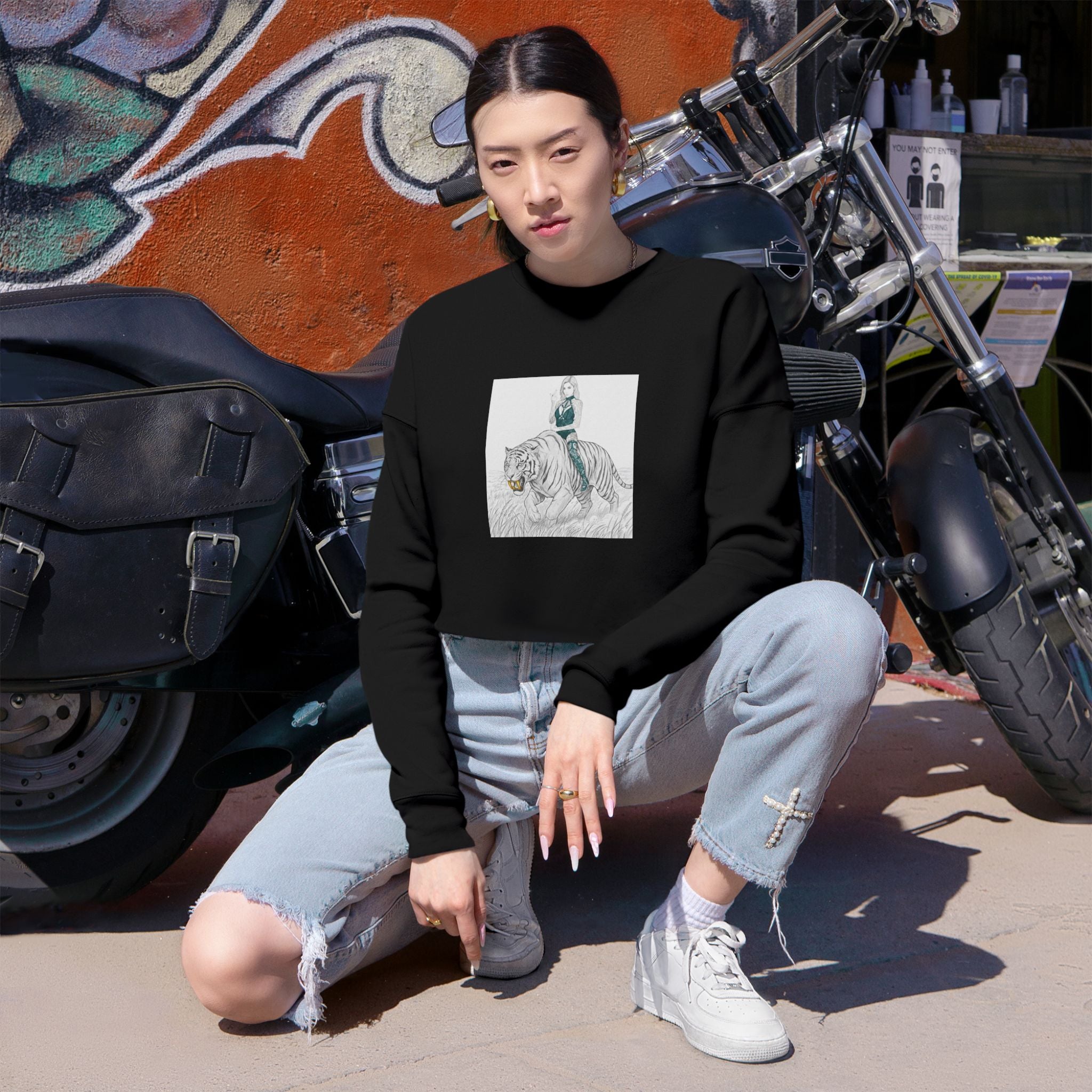 Tigress Queen Cropped Sweatshirt