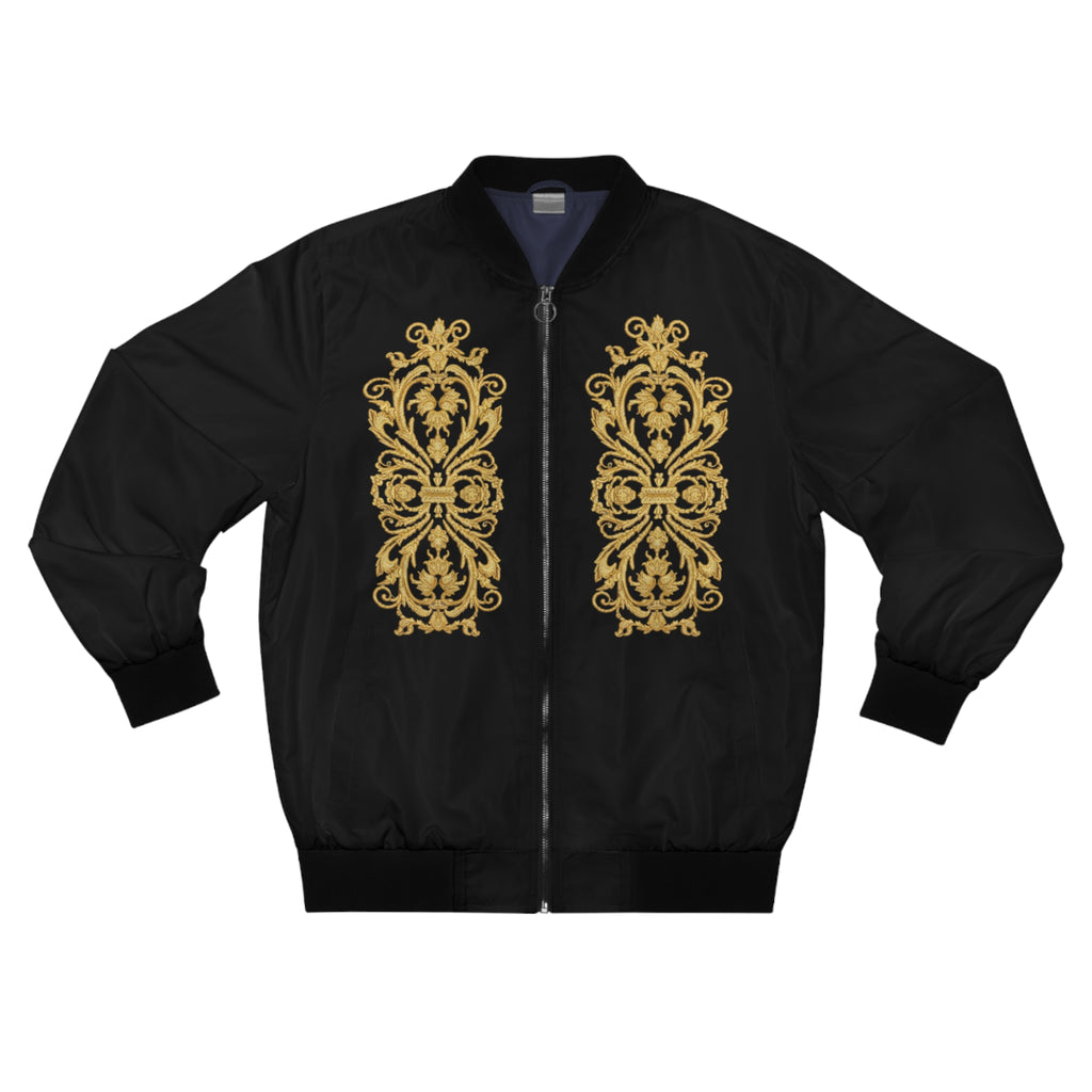 Gold Baroque Hummingbird Bomber Jacket