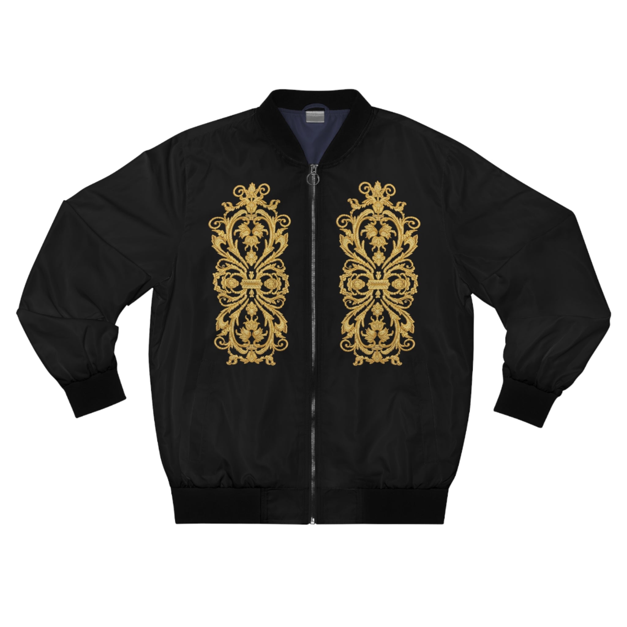 Gold Baroque Hummingbird Bomber Jacket
