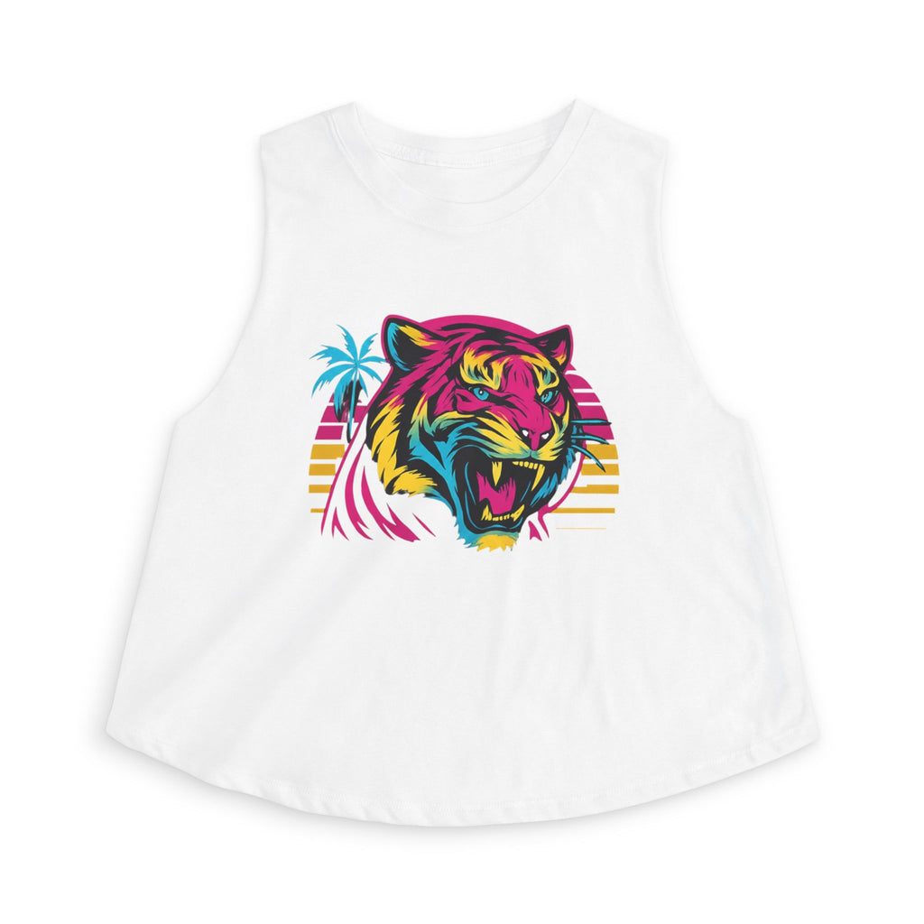 Retro Neon Tiger Women's Crop Top