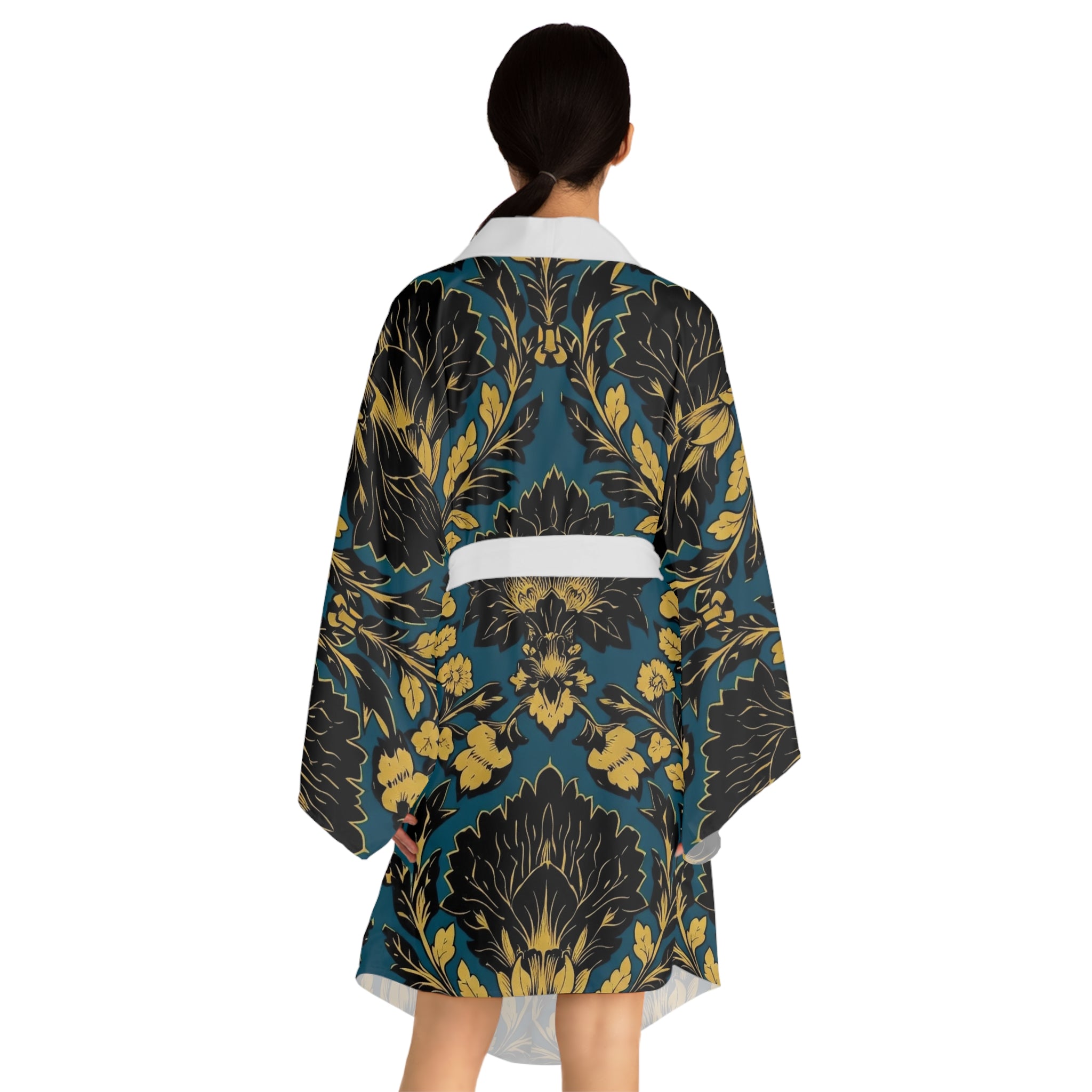 Jacquard Flower Kimono Robe