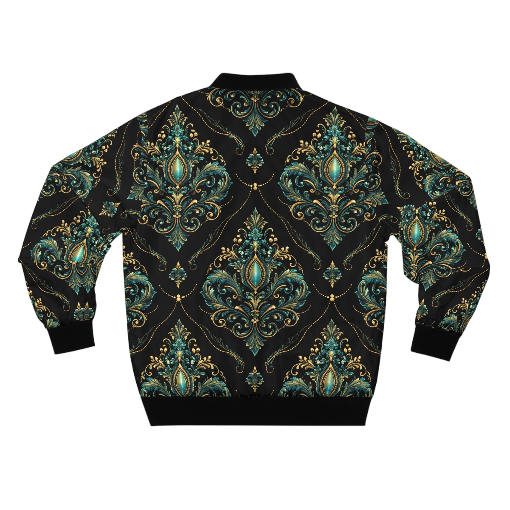 Fleur-de-Lis Pattern Bomber Jacket